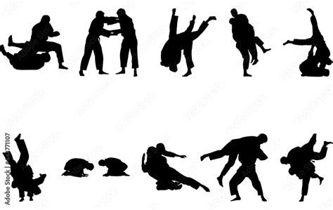 Brazilian jiu jitsu silhouette