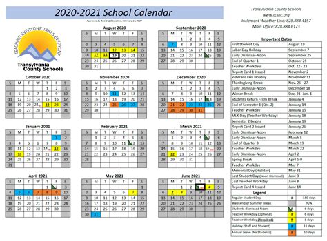 Brevard School Calendar Overview