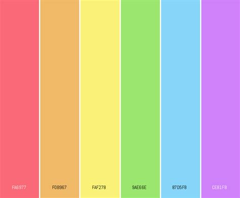 Bright and Pastel Gym Color Palettes