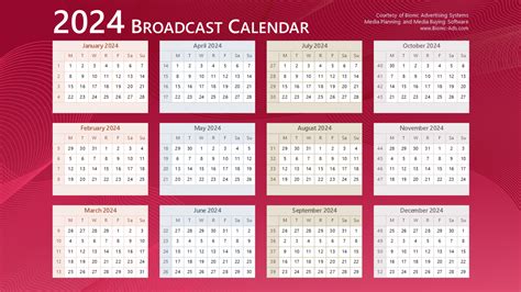 broadcast calendar guide