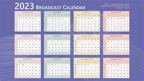 Broadcast Calendar Example