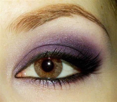 Brown eyes with purple eyeshadow