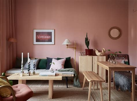 Brown and Pink Living Room