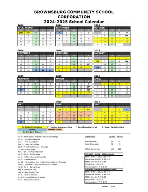 Brownsburg Schools Calendar Image 1