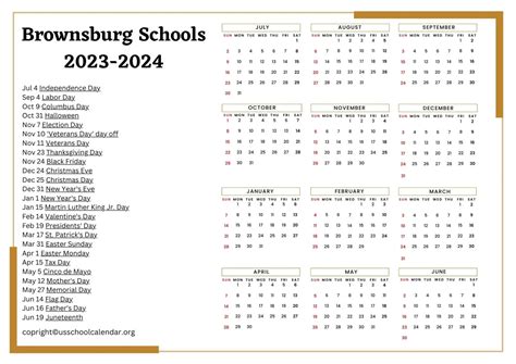 Brownsburg Schools Calendar Image 8