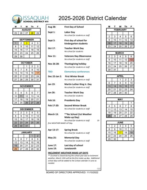 BSD405 Calendar Benefits