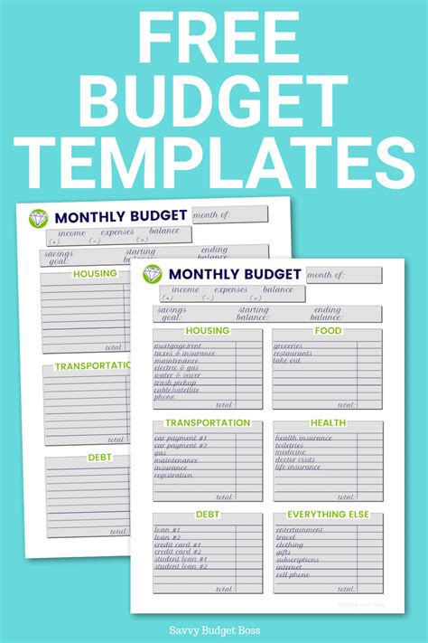 Budget Template Features