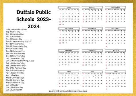 Buffalo Public Schools Calendar Image 3