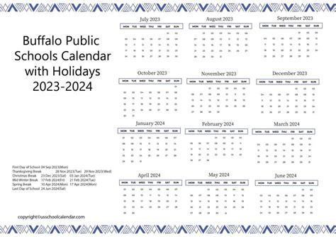 Buffalo Public Schools Calendar Image 7