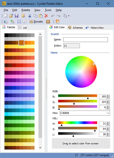 Built-in Palette Editor