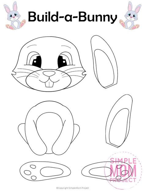 Bunny printable art templates for learning materials