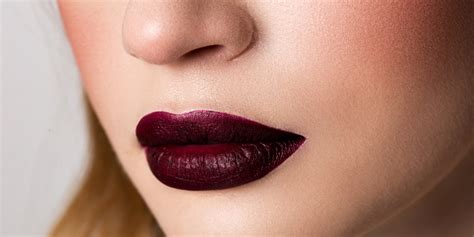 Burgundy lips look