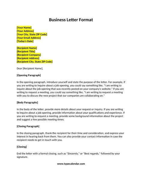 Business Letter Templates