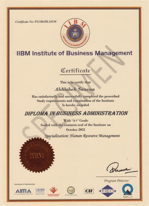 Business Management Certificates