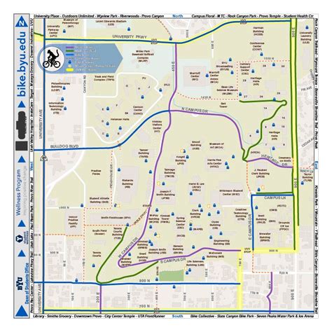 BYU Provo Bike Lanes Map