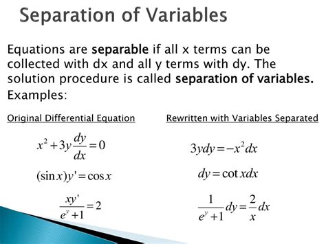 Separation of Variables in Calculus 3