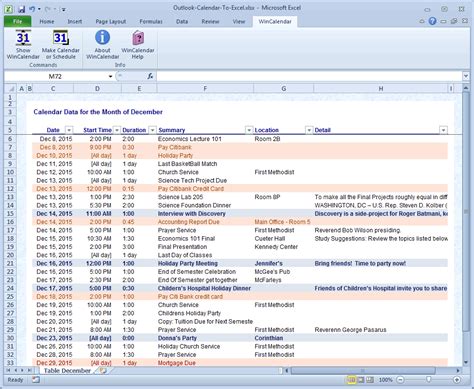 Calendar Export Formats