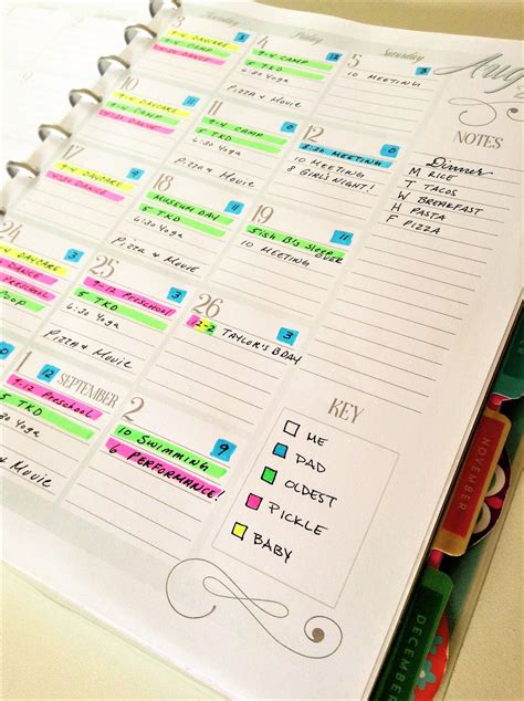 Calendar organization tips