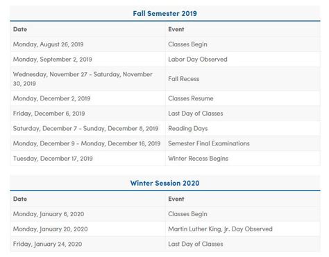 Calendar UB Guide Features