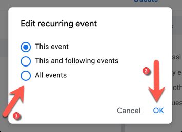 Canceling a Recurring Event