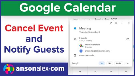 Canceling Events on Google Calendar