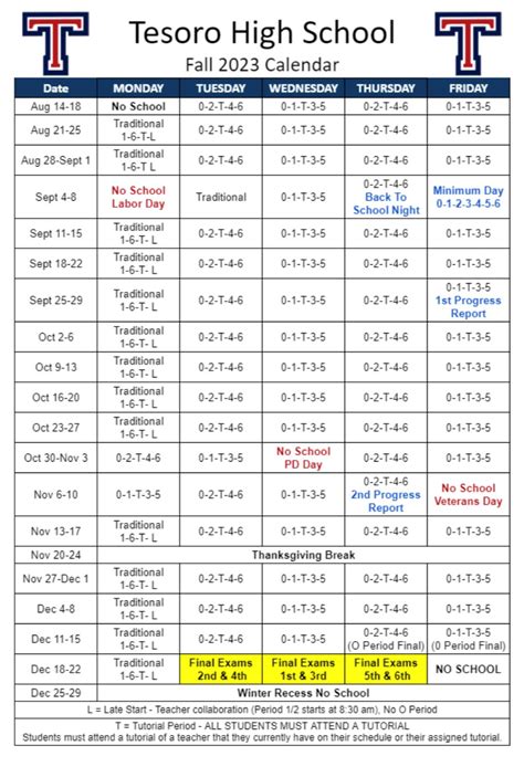 Capousd school calendar