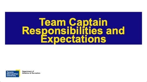 Captain responsibilities