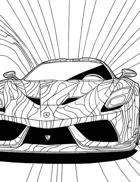 Car coloring page for adults