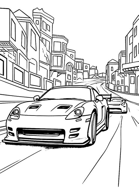 Car coloring page templates for kids