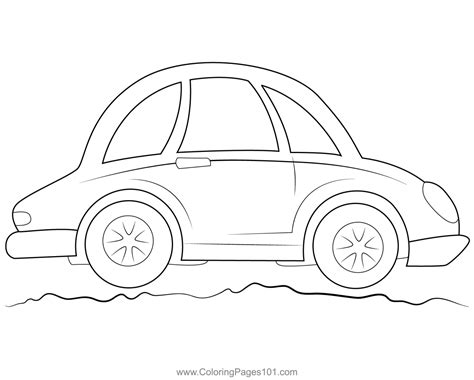 Cartoon car coloring page