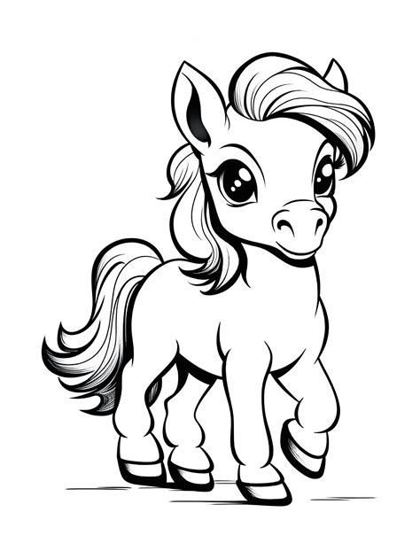 Cartoon horse coloring pages