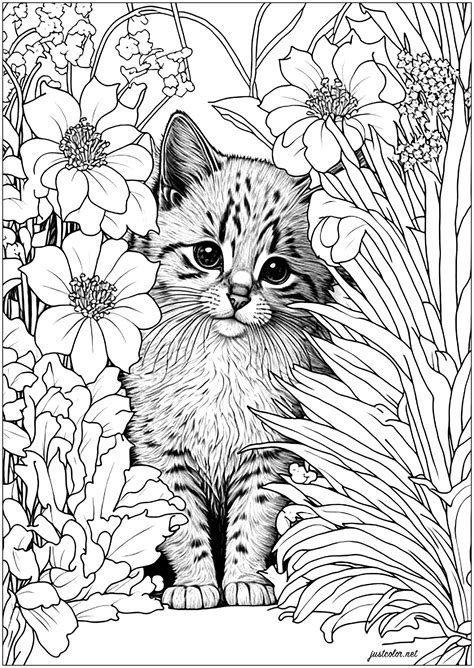 Cat Coloring Pages for Adults