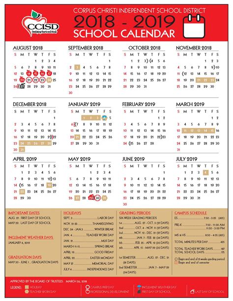 CCISD School Calendar Image 3