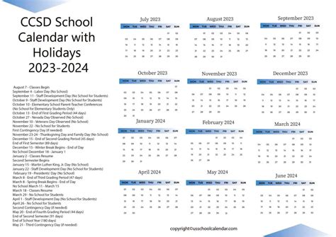 Benefits of the CCSD School Calendar