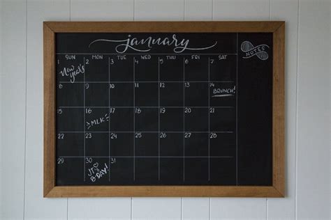 Chalk board calendar templates