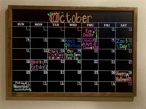 Chalkboard Calendar Ideas