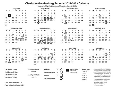 Charlotte Mecklenburg Calendar Customization