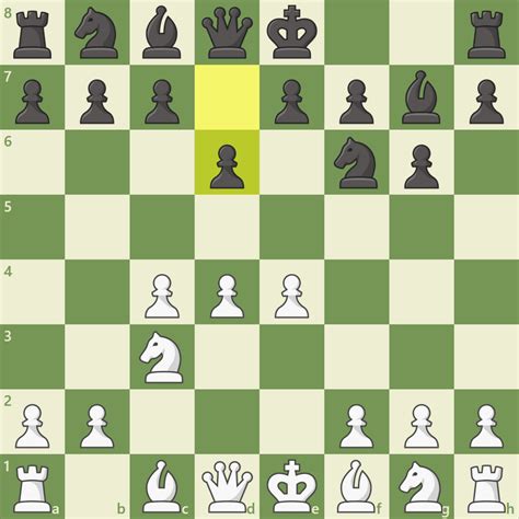 A chessboard with pieces in a strategic position