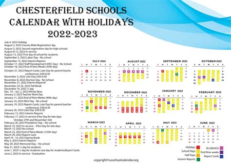 Chesterfield Schools Calendar Gallery