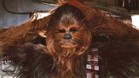 Chewbacca roaring with laughter