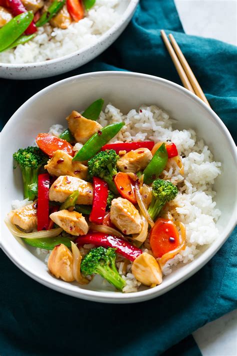 Chinese chicken stir-fry with mushrooms