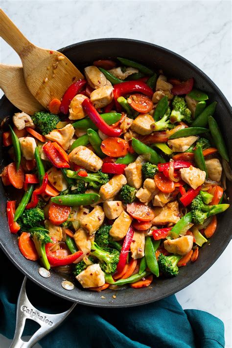 Chinese chicken stir-fry with vegetables