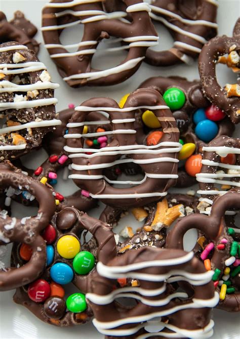 Chocolate dipped pretzels for advent calendar