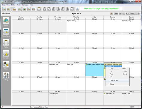 Selecting a calendar