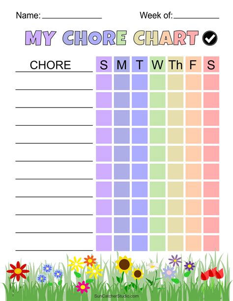 Templates for chore charts