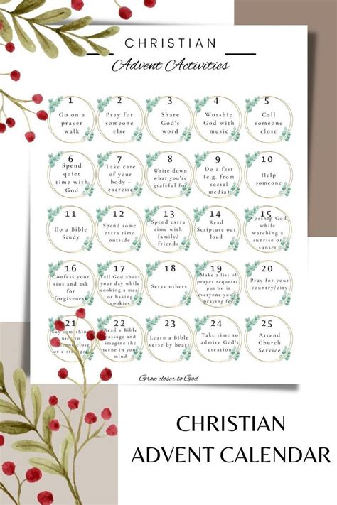 Christian Advent Calendar Countdown Ideas