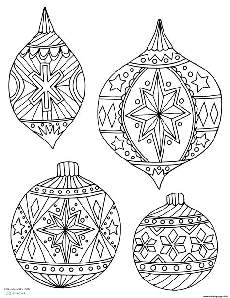 Christmas Coloring Pages with Ornaments