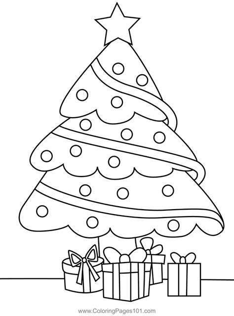 Christmas Coloring Pages with Trees