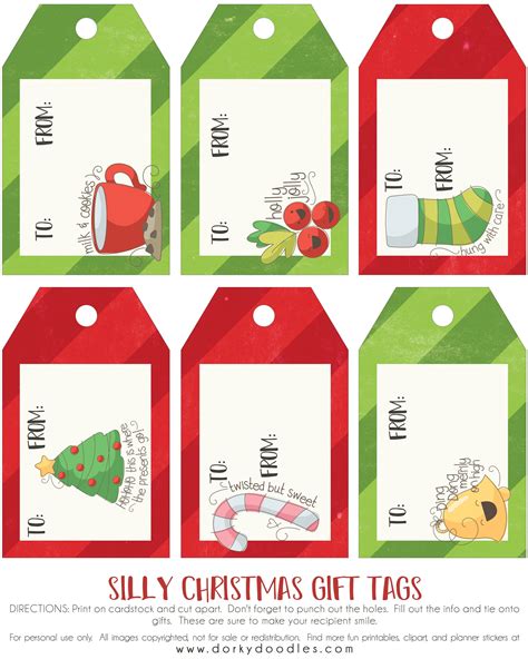 Christmas tags with festive designs