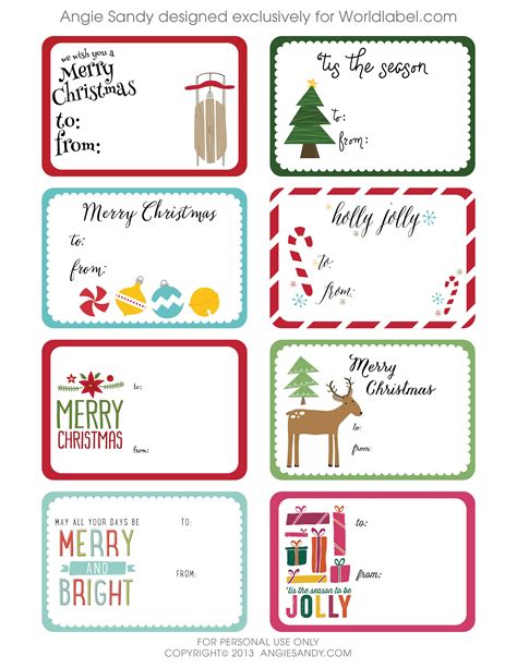 Description of Christmas tag designs